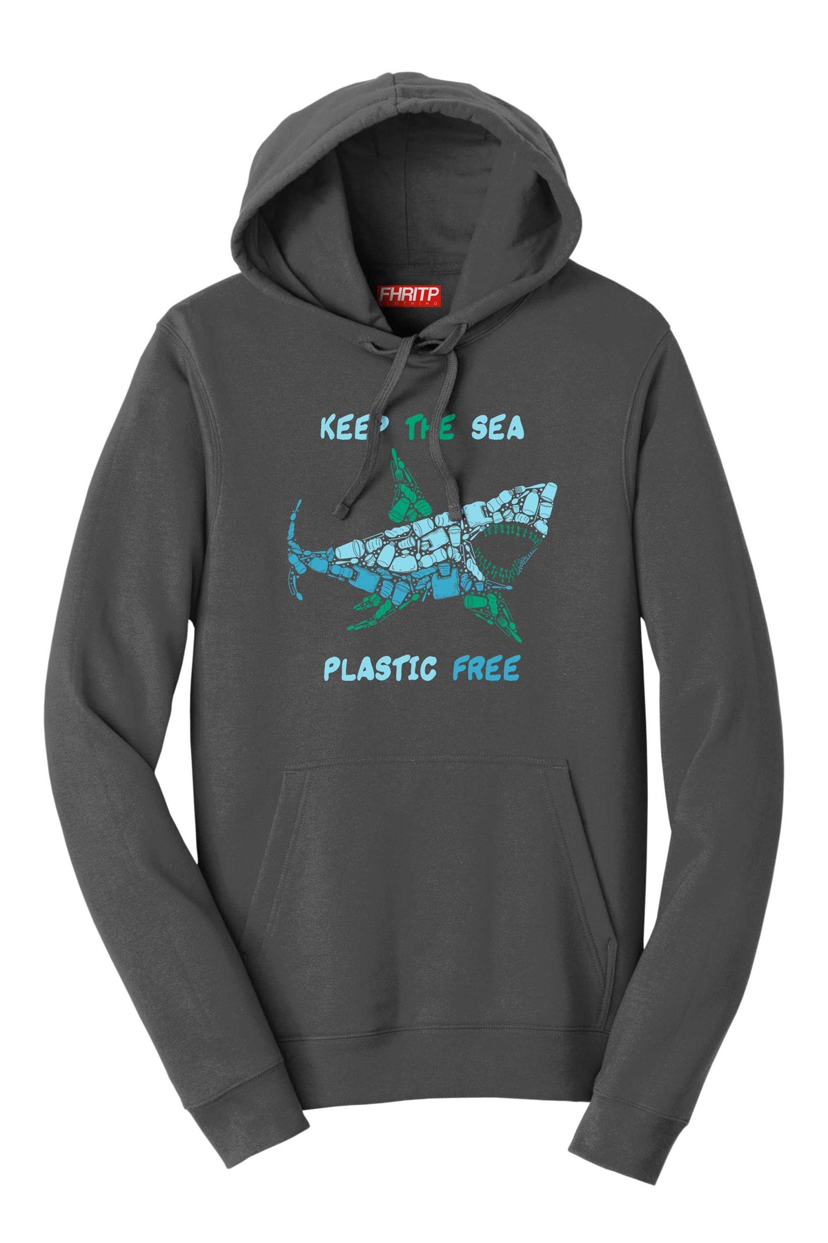 Shark Plastic Mosaic Great White Hand Drawn Environment Protest Hoodie