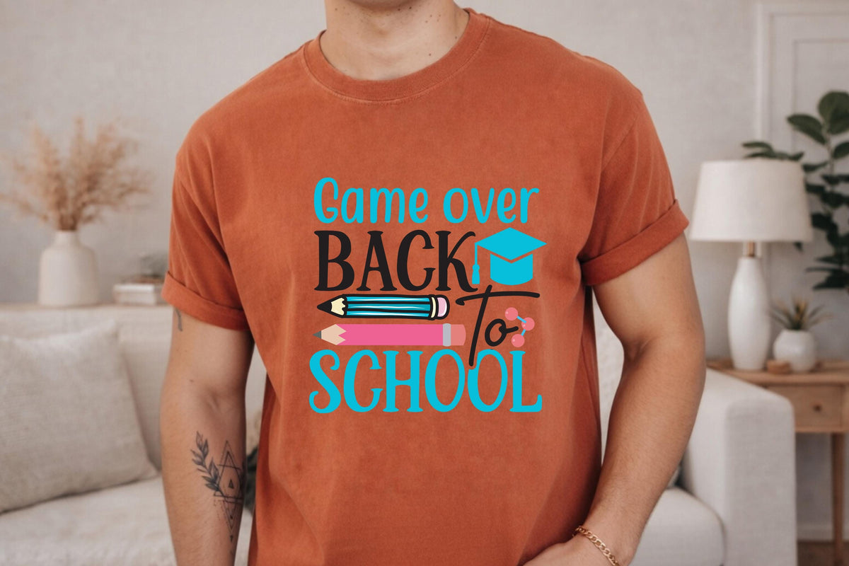 Comfort Colors® Gamer Back to School Shirt, Game Over Tee, Teacher Student First Day Graphic Top Gift