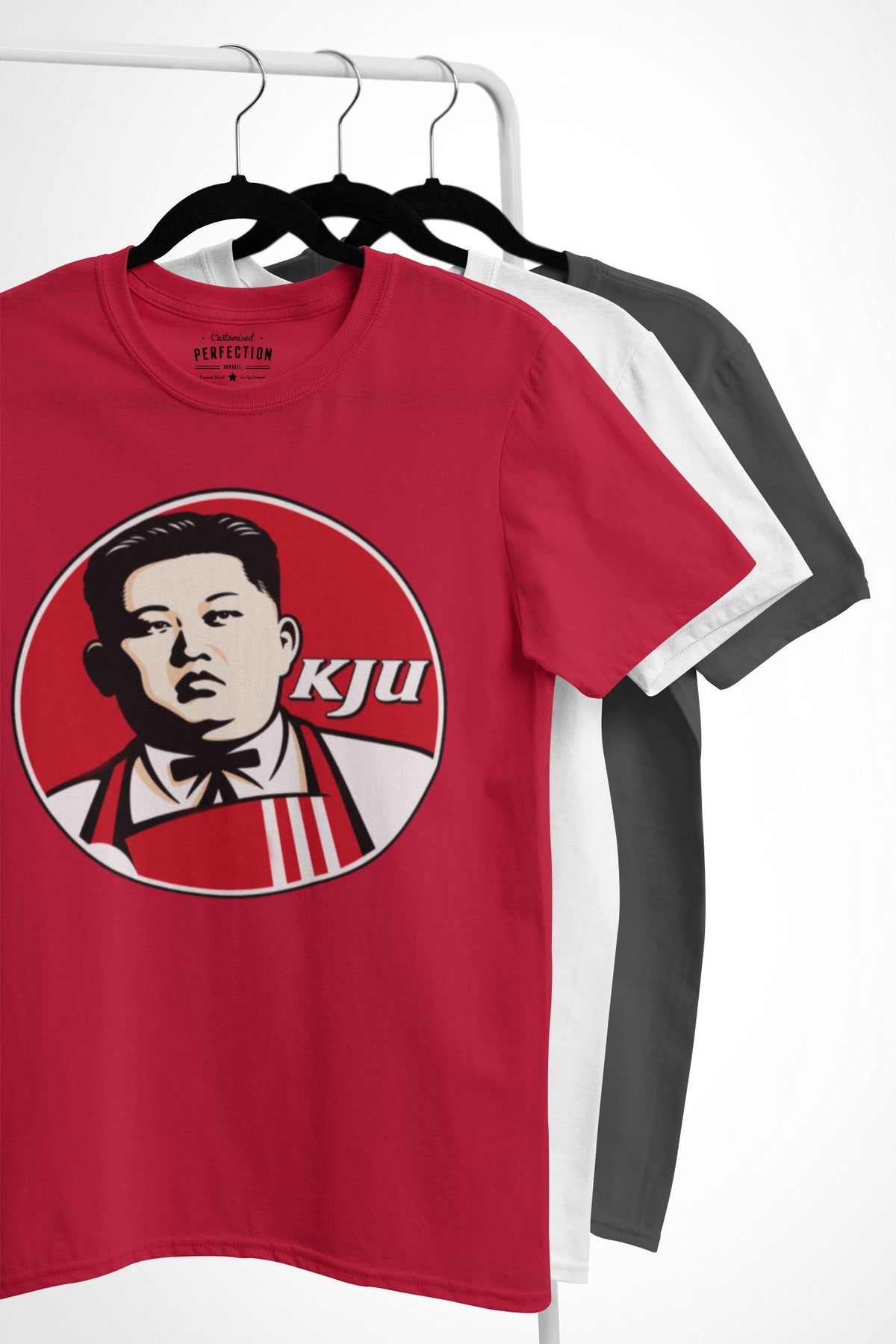 Kim Jong Un Fried Chicken Parody Shirt, Funny Dictator Chicken Logo T-Shirt, Political Satire Meme Hoodie, Funny Gag Gift Idea Sweatshirt
