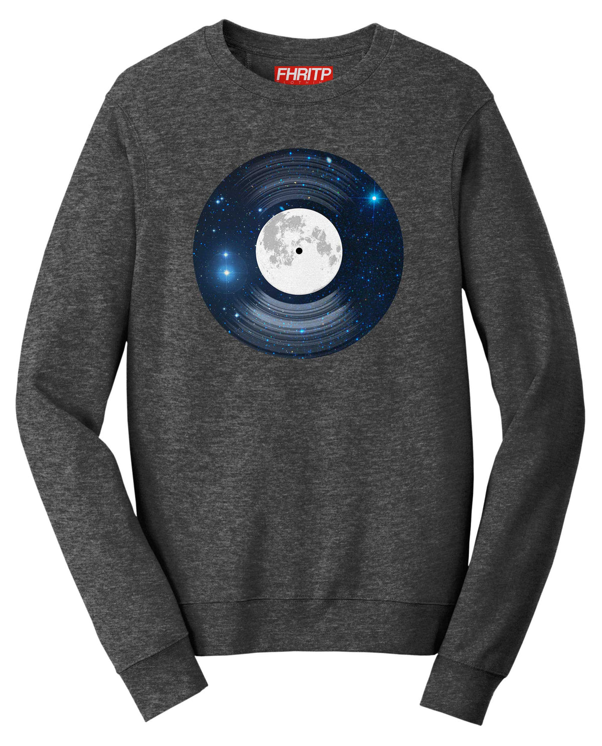 Space Moon Vinyl Funkalicious Astronaut Record Funny Sweatshirt