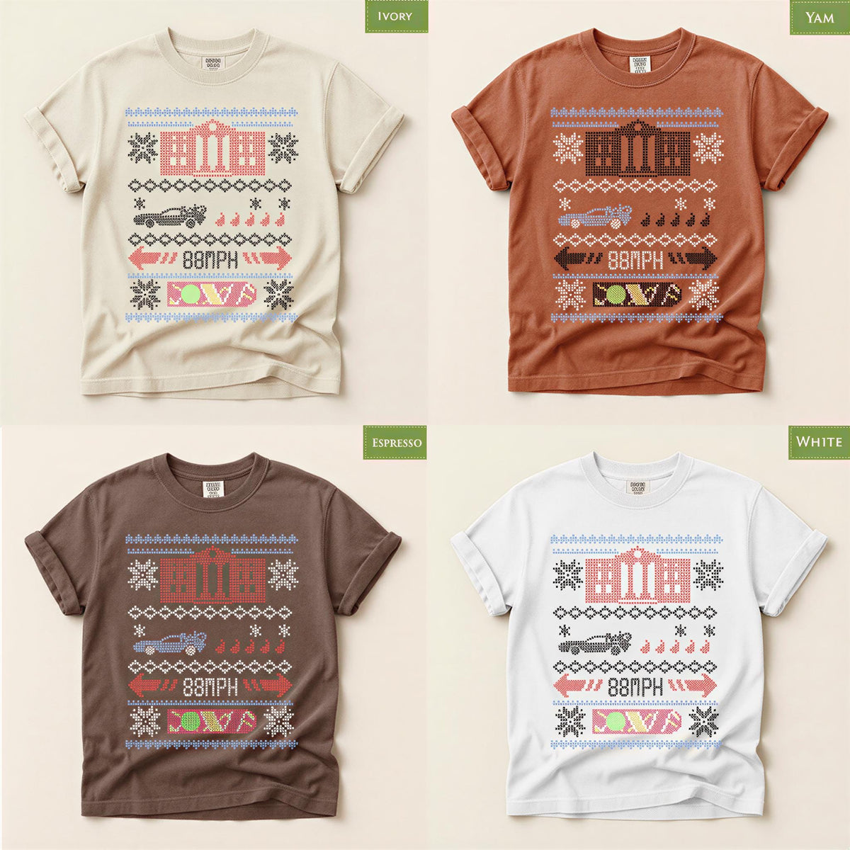 Comfort Colors® Christmas Train Shirt, Retro Holiday Sweater Tee, Pixel Art Christmas Graphic, Festive Gift