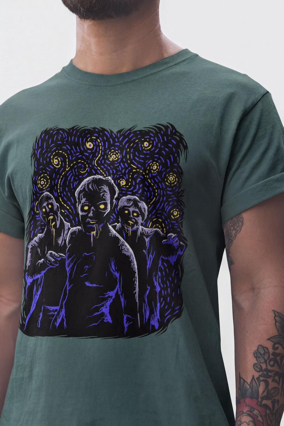 Comfort Colors® Starry Night Halloween Zombie Shirt, Van Gogh Inspired Tee, Trick Or Treat Costume Ideas Top