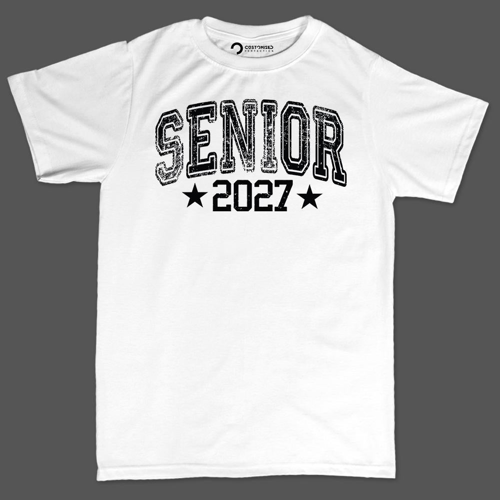 Senior 2027 Shirt, Class of 2027 Graduate T-Shirt, Varsity Style Senior Year Hoodie, Distressed Grad Sweatshirt, Senior Squad Tee Gift
