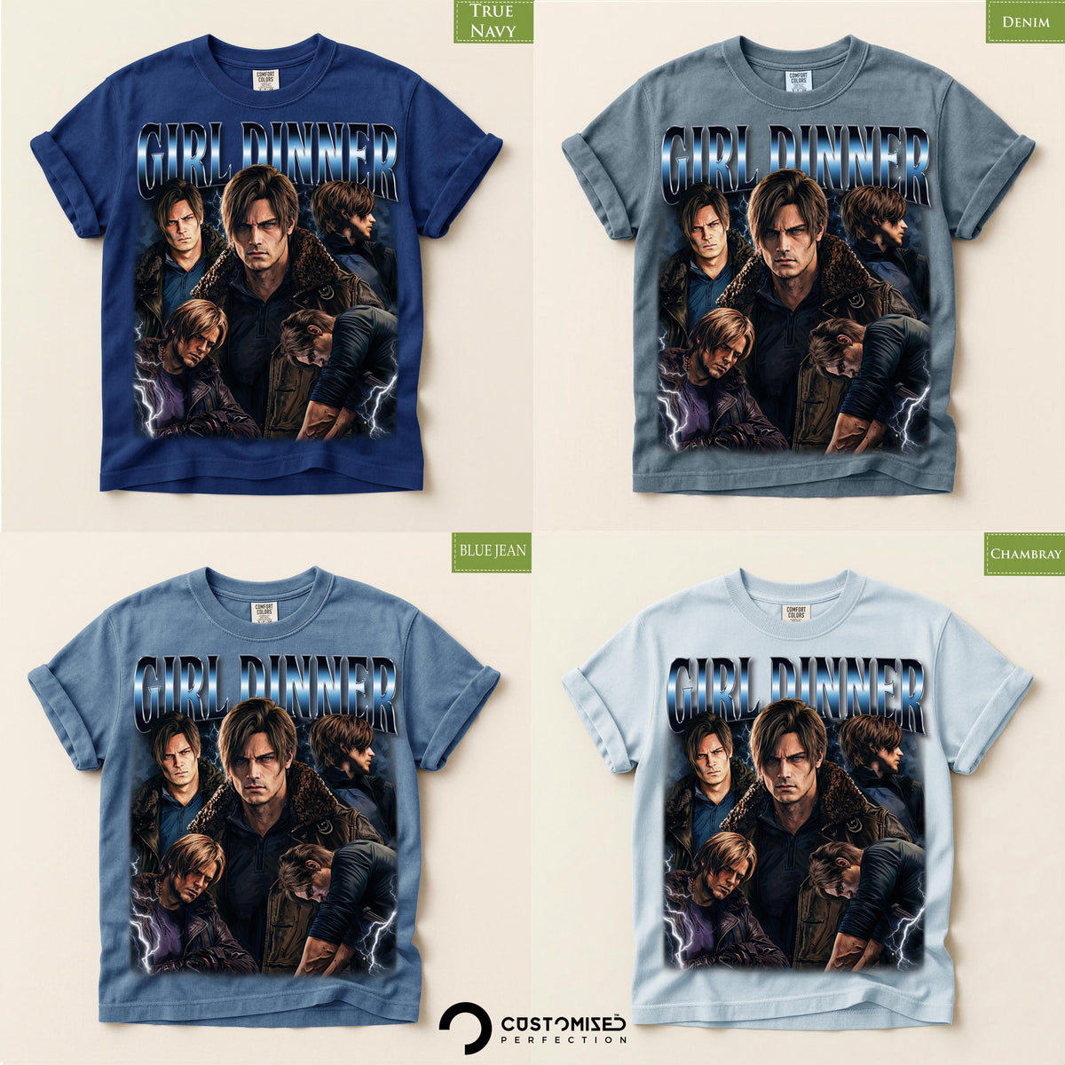 Girl Dinner Leon Kennedy Comfort Colors® Shirt, Resident Evil Tee, Requiem RE9 Fan Gift