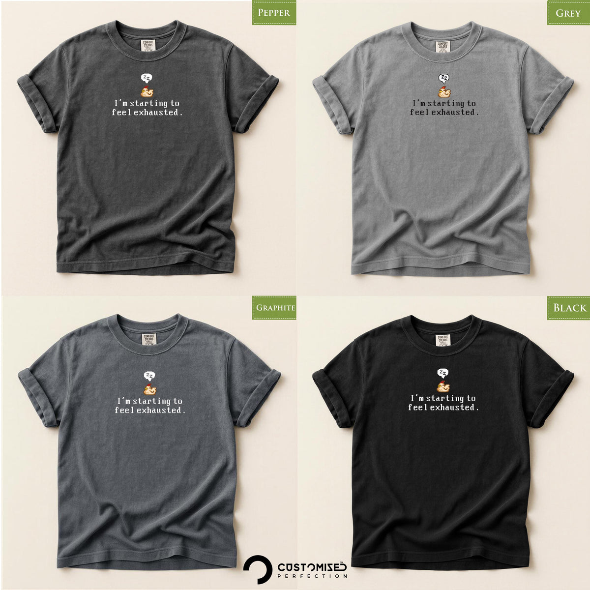 Stardew Valley Chicken Comfort Colors® Shirt, Feeling Exhausted Gamer Tee