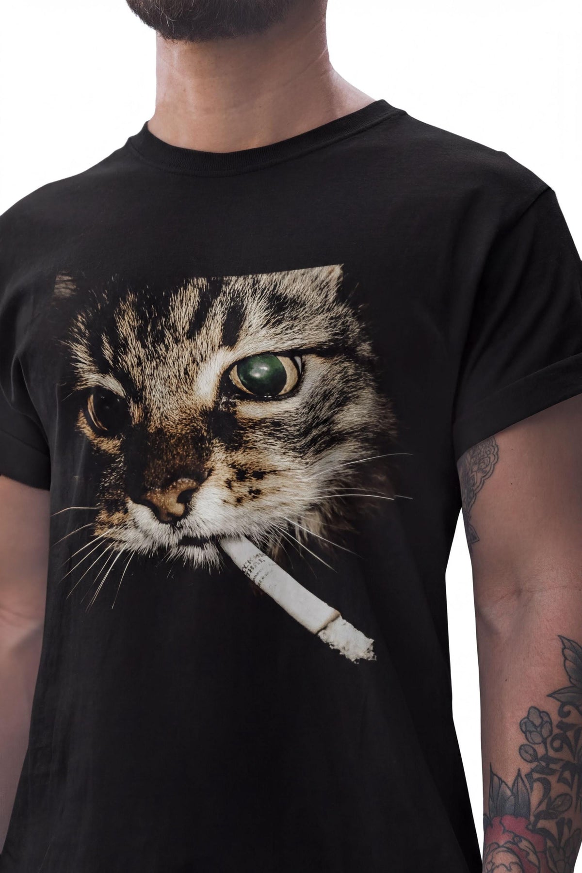 Comfort Colors® Cat Smoking Cigarette Shirt, Funny Feline Design Tee, Cat Lover Top