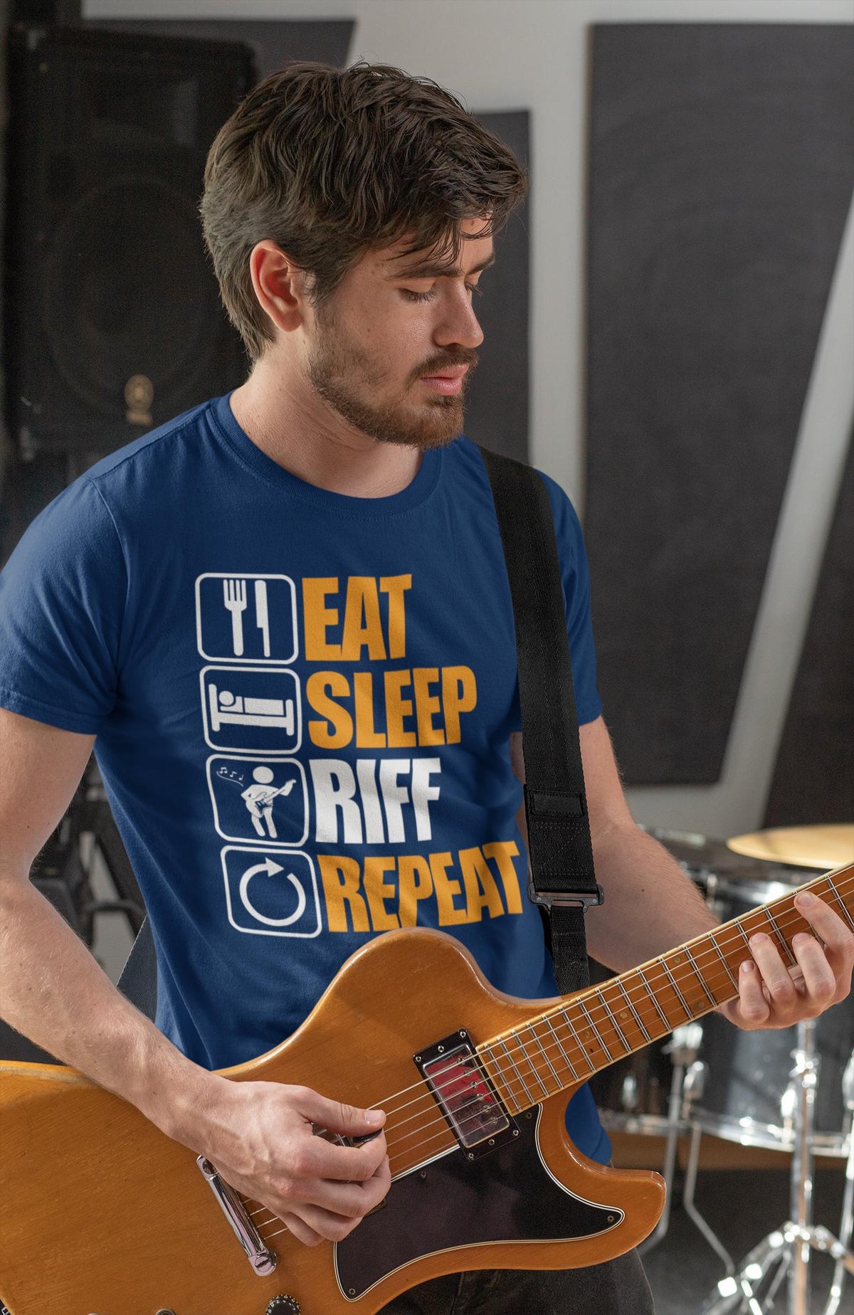 Funny Guitar Player Shirt, Rock Riff Humor for Men