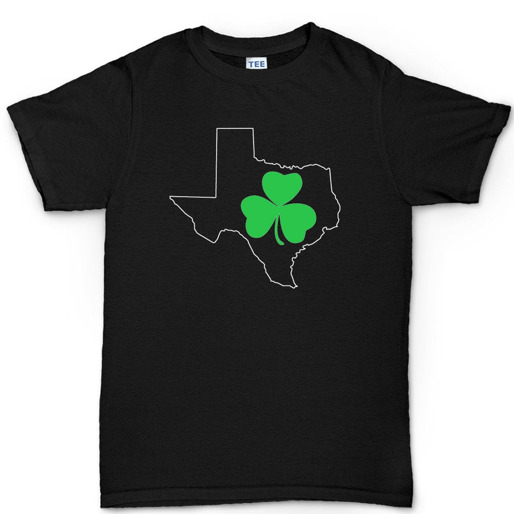 Mens Irish Texas Paddys Day Shamrock Ireland Texan Spoof Shamrock T shirt Tee Top T-shirt