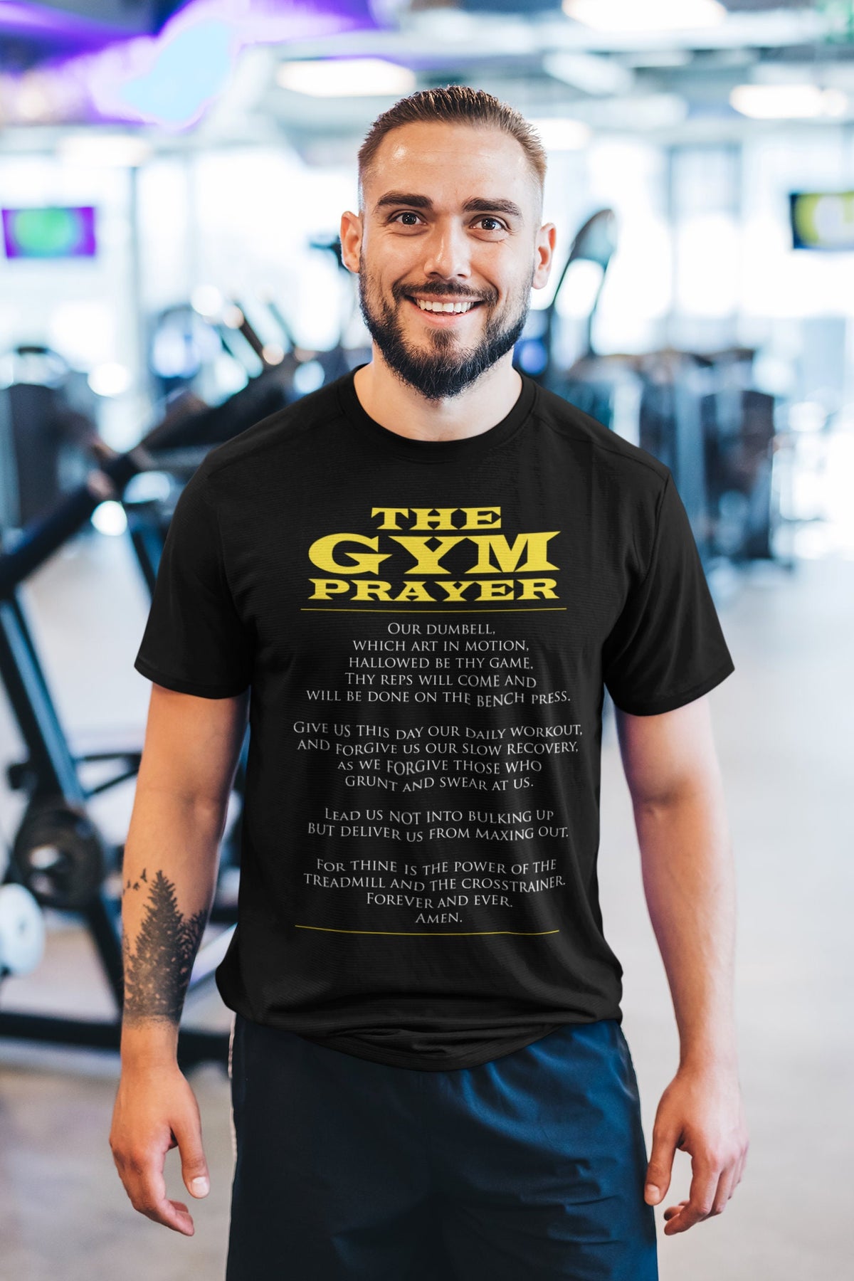 The Gym Prayer Fitness Graphic Tees Men - Novelty Gym Shirt - Workout Gym T Shirts - Motivational Gifts, Gym Lovers Tshirt