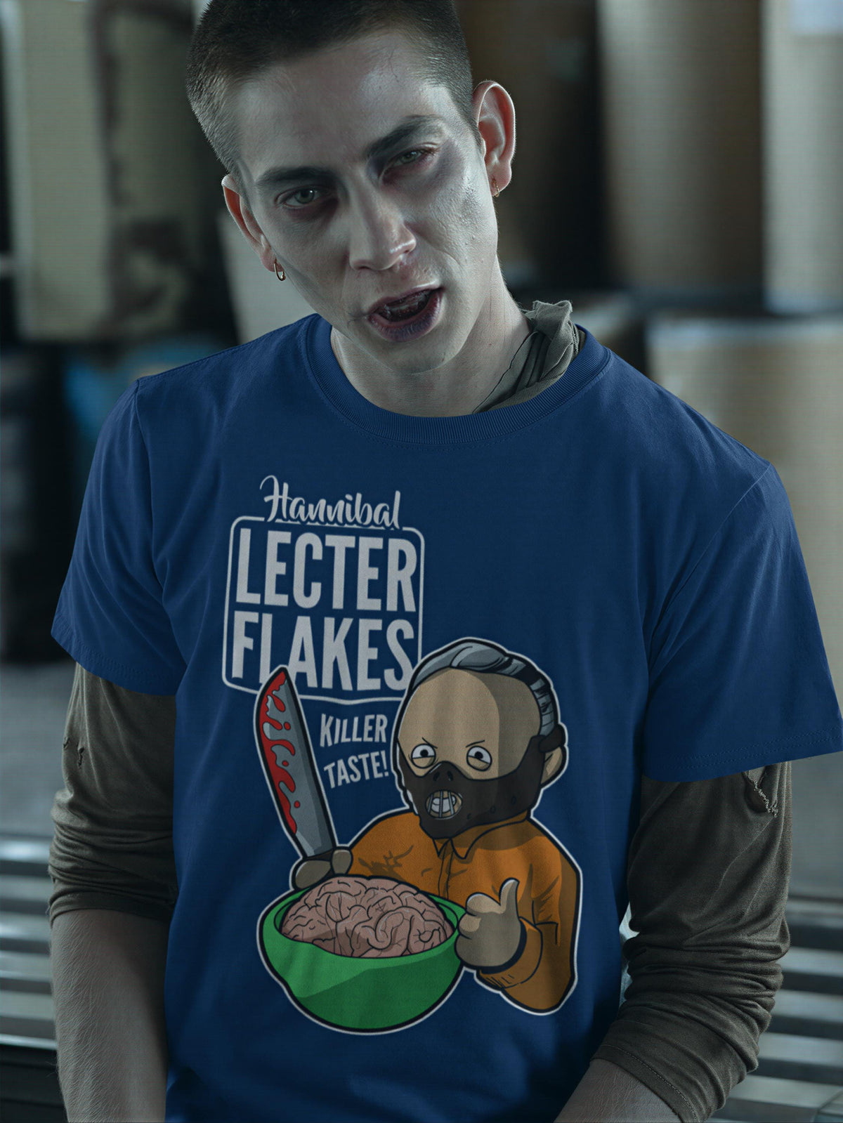 Comfort Colors® Hannibal Flakes T-Shirt, Halloween Funny Horror Parody Tee, Killer Scary Graphic Top
