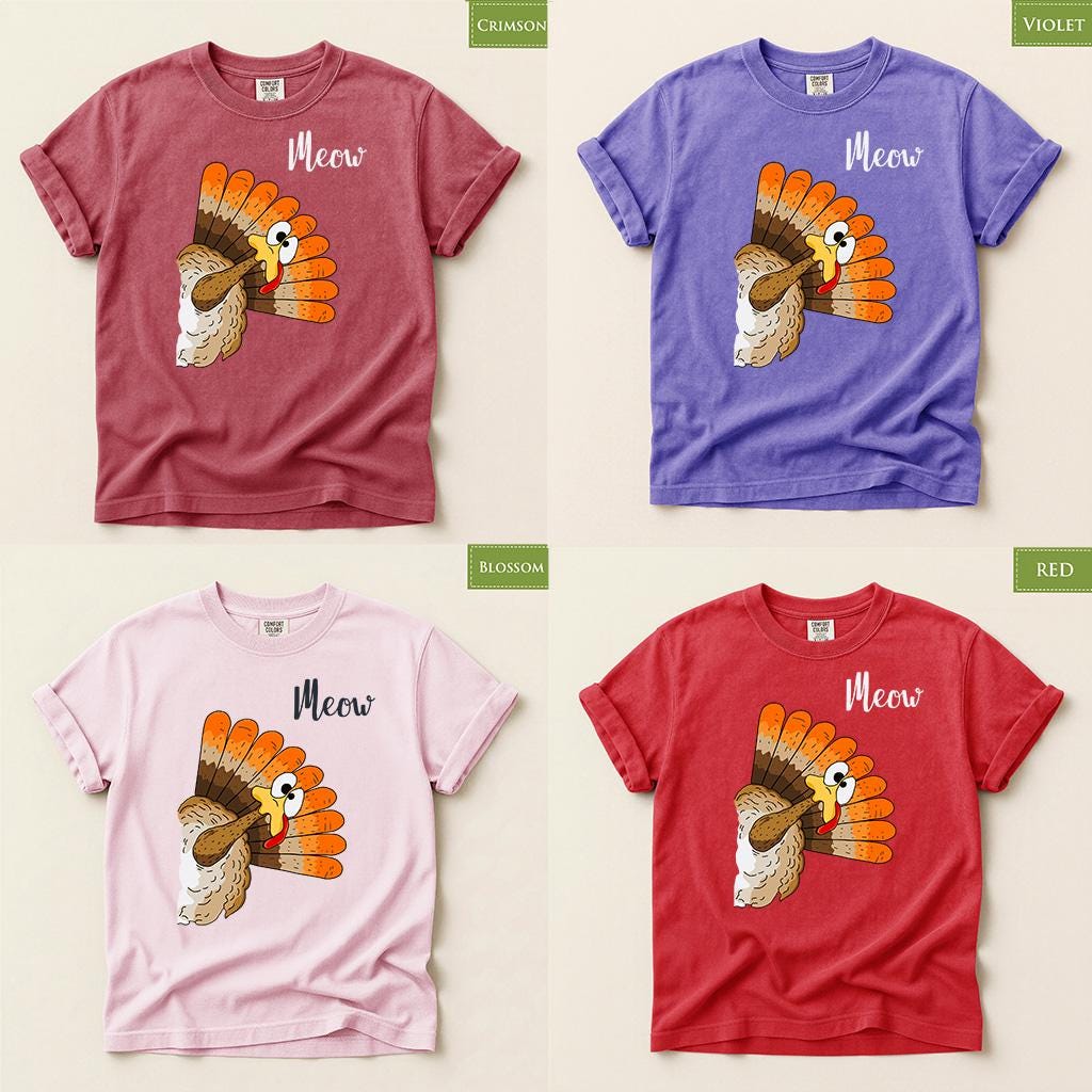 Comfort Colors® Funny Turkey Shirt, Thanksgiving Gobbler Tee, Cute Fall Bird Graphic, Holiday Gift