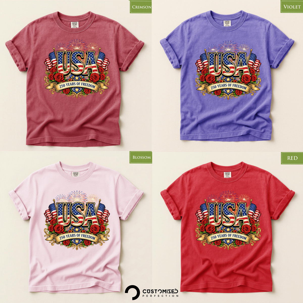 250th Anniversary Shirt, Patriotic USA Tee, Comfort Colors® America 250