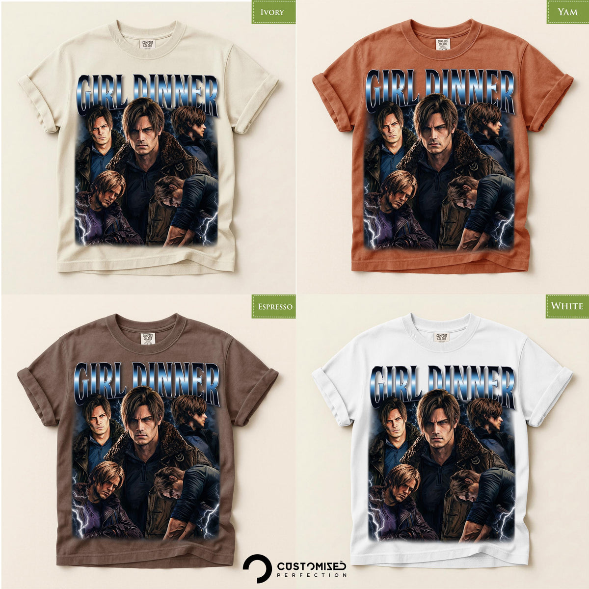 Girl Dinner Leon Kennedy Comfort Colors® Shirt, Resident Evil Tee, Requiem RE9 Fan Gift