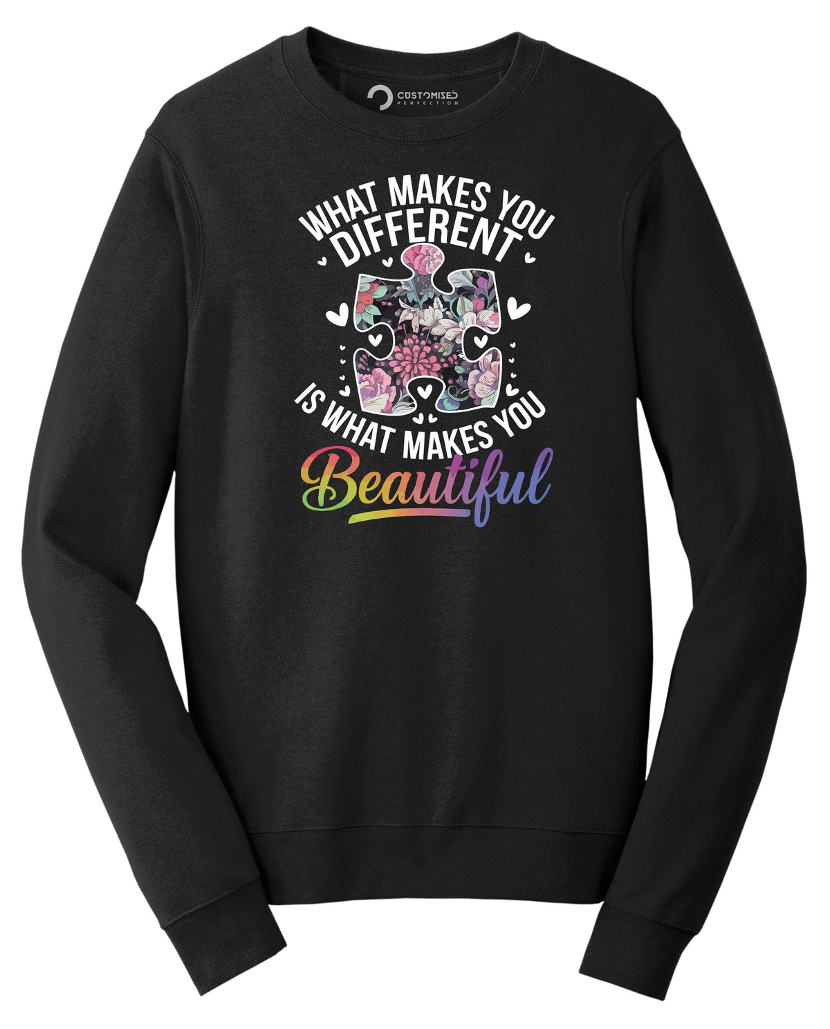Autism Awareness Shirt | Floral Puzzle Piece Hoodie | Different Beautiful Gift