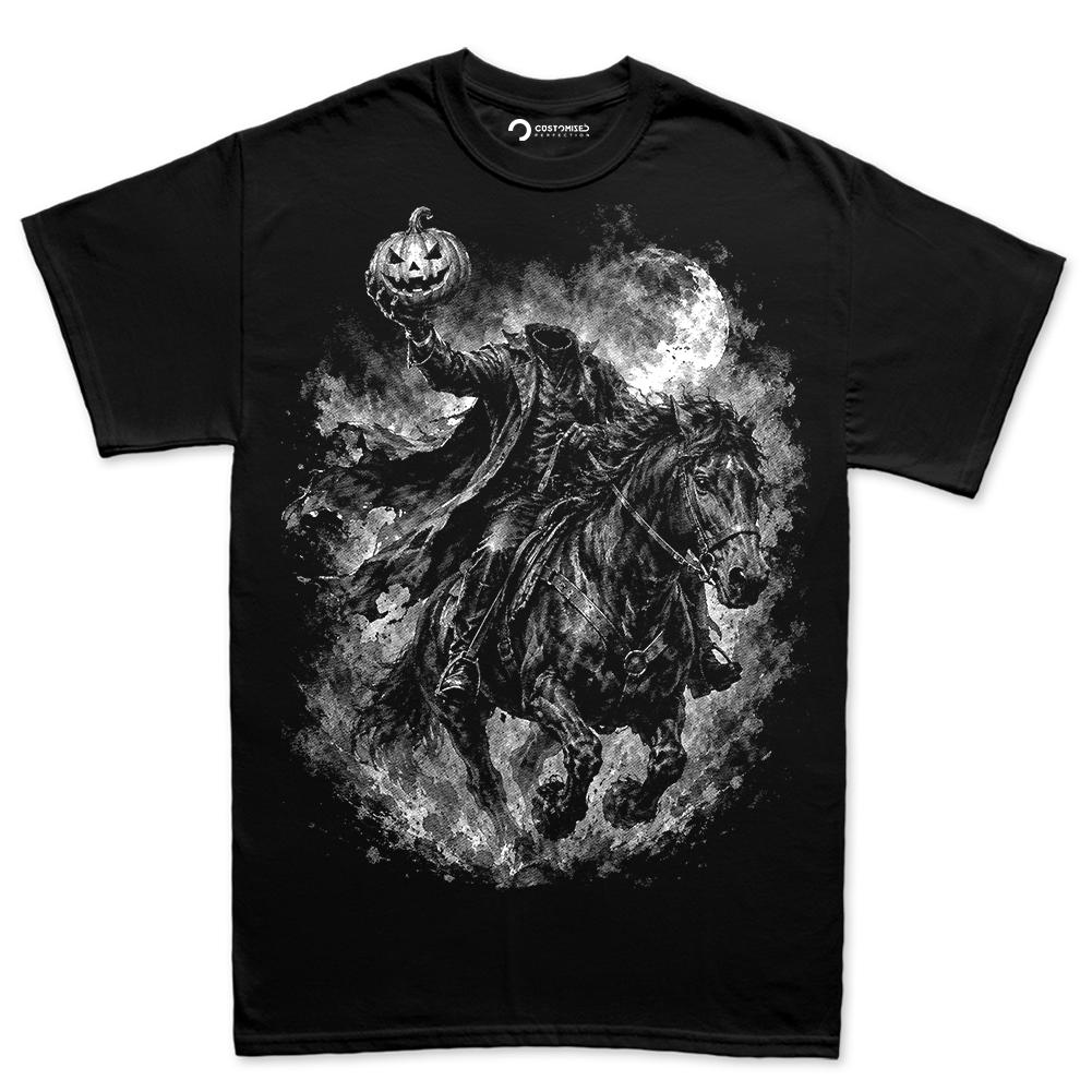 Comfort Colors® Headless Horseman Pumpkin Graphic Tee, Haunted Halloween Shirt, Spooky Gothic Apparel Gift