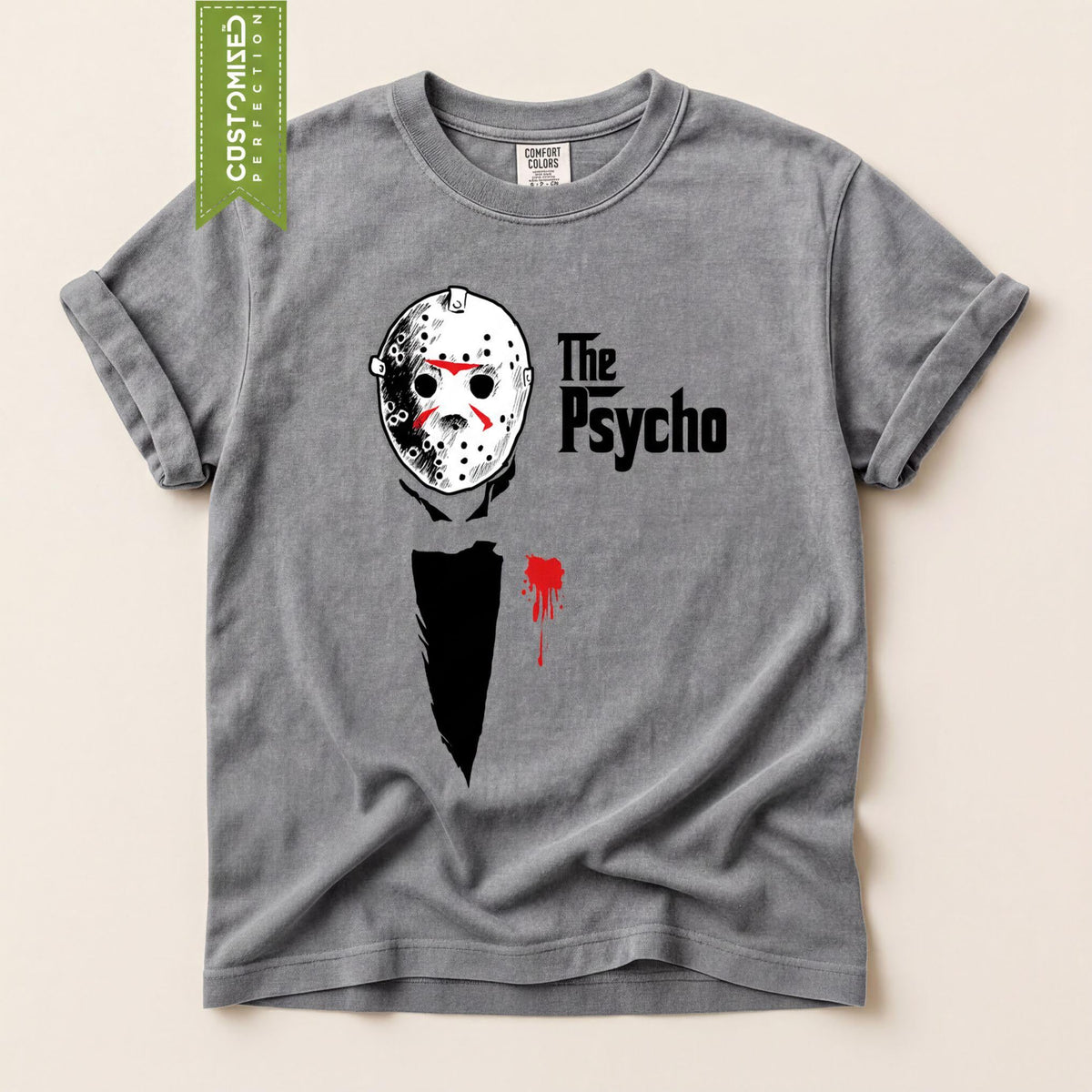 Comfort Colors® Halloween Jason Mask T-shirt, Psycho Killer Top, Trick Or Treat Costume Tee
