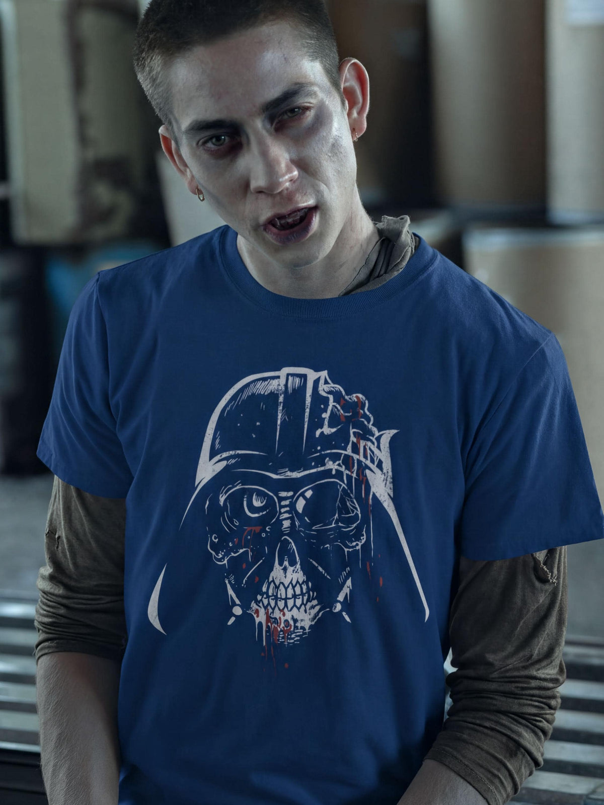 Darth Vader Zombie T-Shirt, Comfort Colors® Halloween Tee, Skull Brains Design