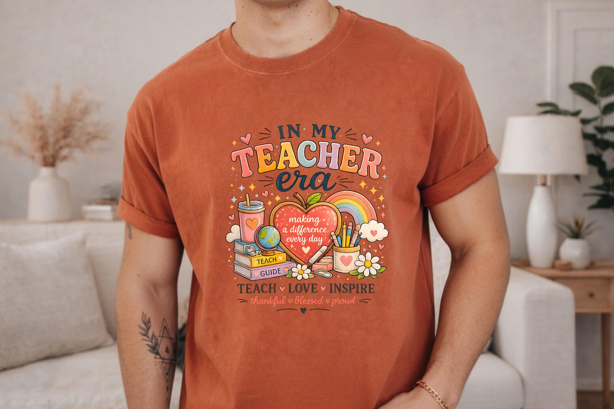 Comfort Colors® In My Teacher Era Shirt, Back to School Top, Teacher Retro Inspired Tee, Cute Educator Gift