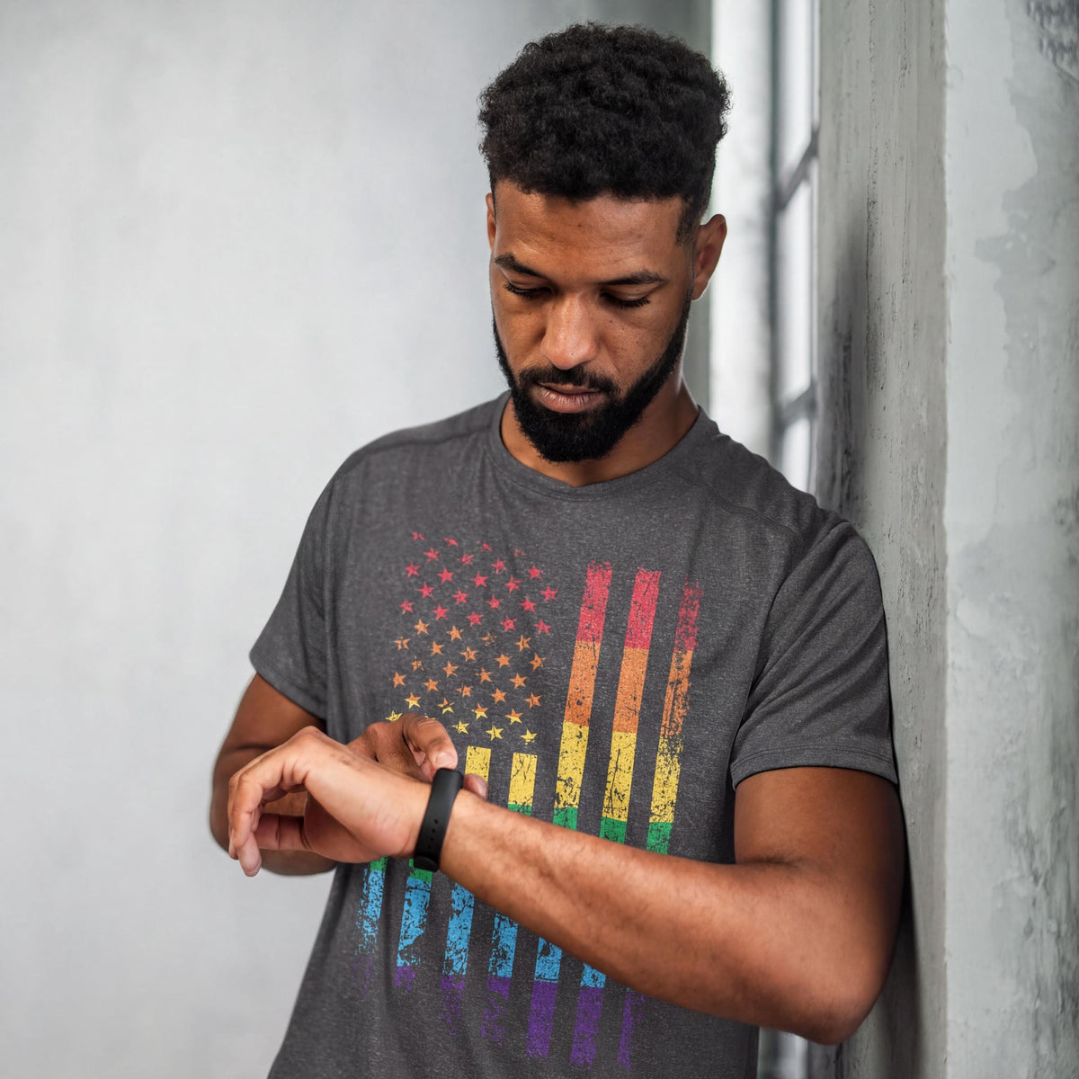 LGBTQIA2+ American Rainbow USA Pride Flag Shirt, Comfort Colors® LGBT Gay Rights Tee Top