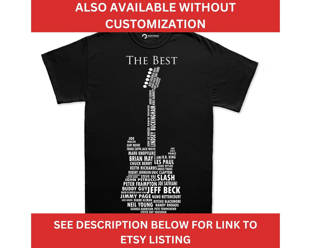 Custom Guitar Shirt for Men, Personalized Guitarist Tee, String Instrument Legends Top