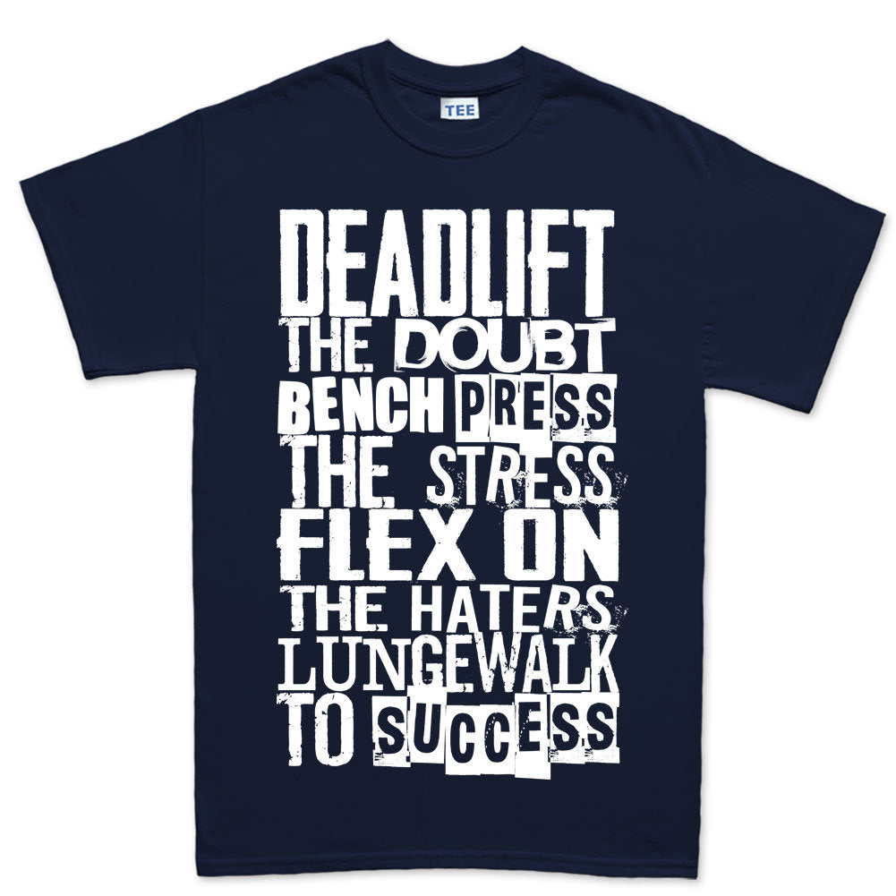 Motivational Gym T-Shirt – Deadlift, Bench Press, Lungewalk