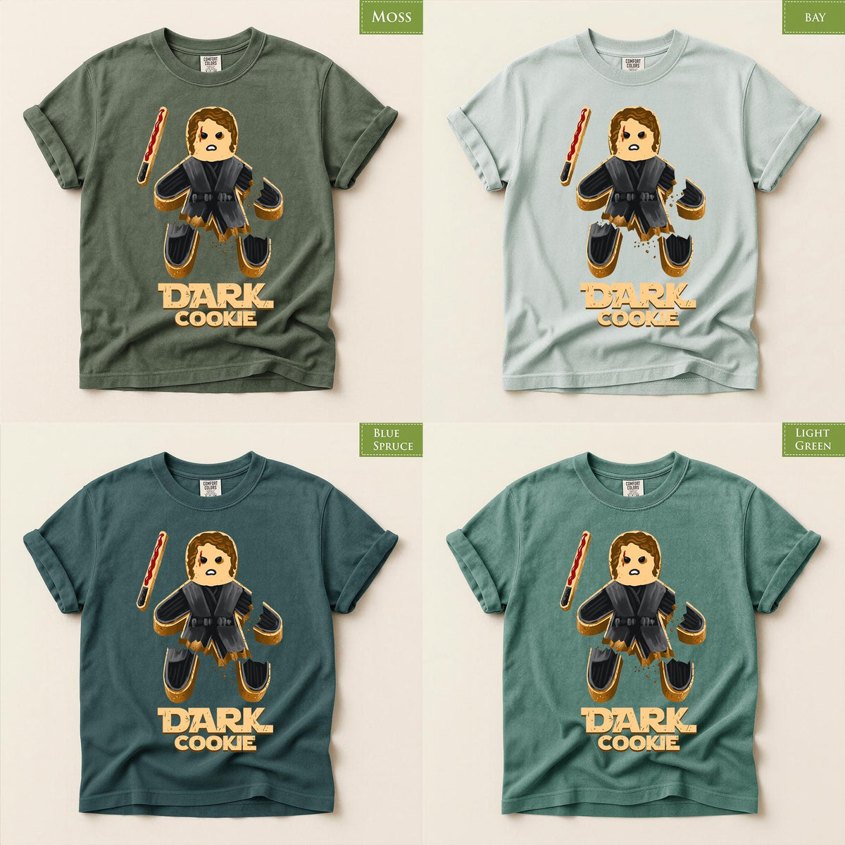 Comfort Colors® Dark Cookie Shirt, Dark Warrior Graphic Tee, Funny Cookie Shirt, Unique Gift, Gamer Inspired Apparel