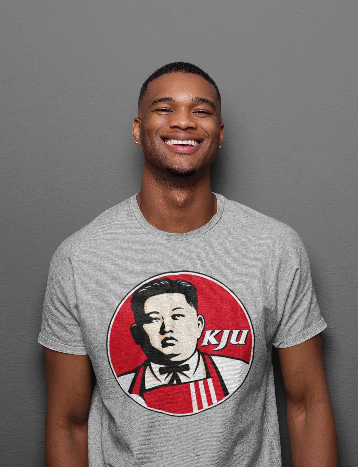 Comfort Colors® KJU Kim Jong Un Shirt, Political Parody Graphic Tee, Kentucky Fried Logo Satire - Humor Gift, Retro Inspired T-Shirt