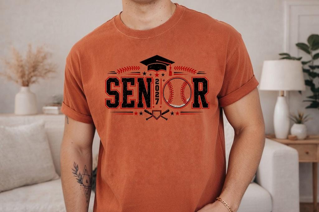 Comfort Colors® Senior 2027 Baseball Shirt, Class of 2027 Graduate Sports Fan Graduation Tee