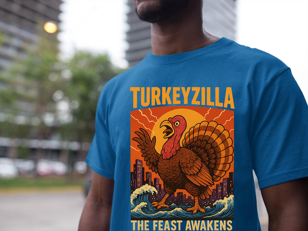Comfort Colors® Turkeyzilla Thanksgiving Shirt, Funny Turkey Graphic Tee, Retro Fall Gift
