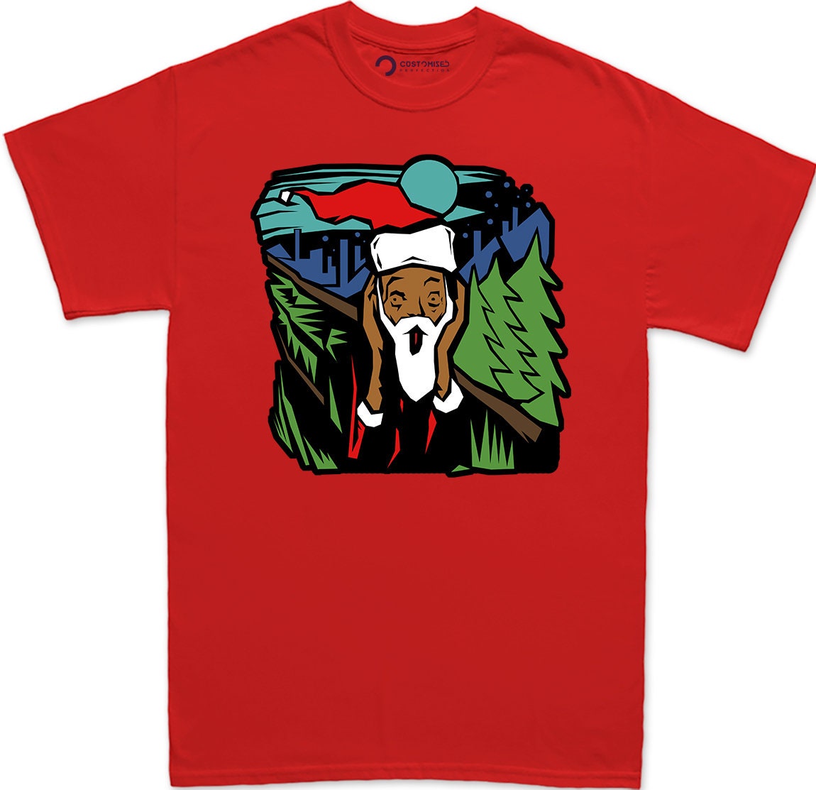 Funny Santa Christmas Shirt, Christmas Shirt Gift, Family Christmas Santa T shirt, Funny Santa Screaming Shirt, Edvard Munch Parody
