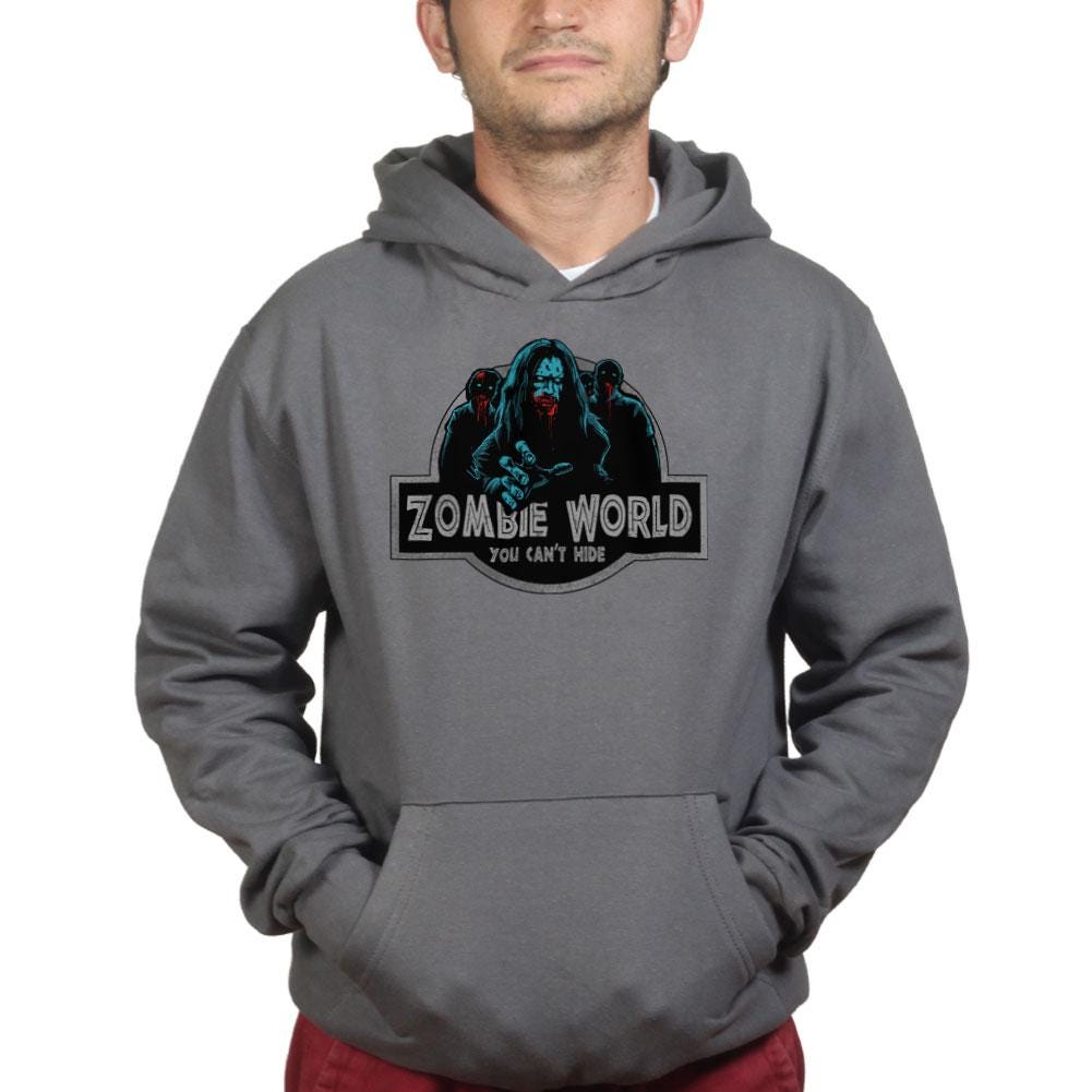 Zombie World Badge Shirt, Zombie Apocalypse T-Shirt, Horror Movie Logo Hoodie, Bloody Zombie Sweatshirt, Halloween Tee Gift