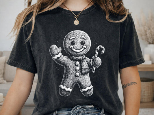 Comfort Colors® Gingerbread Man Christmas Shirt, Vintage Holiday Tee, Festive Winter Gift, Cute Christmas Graphic