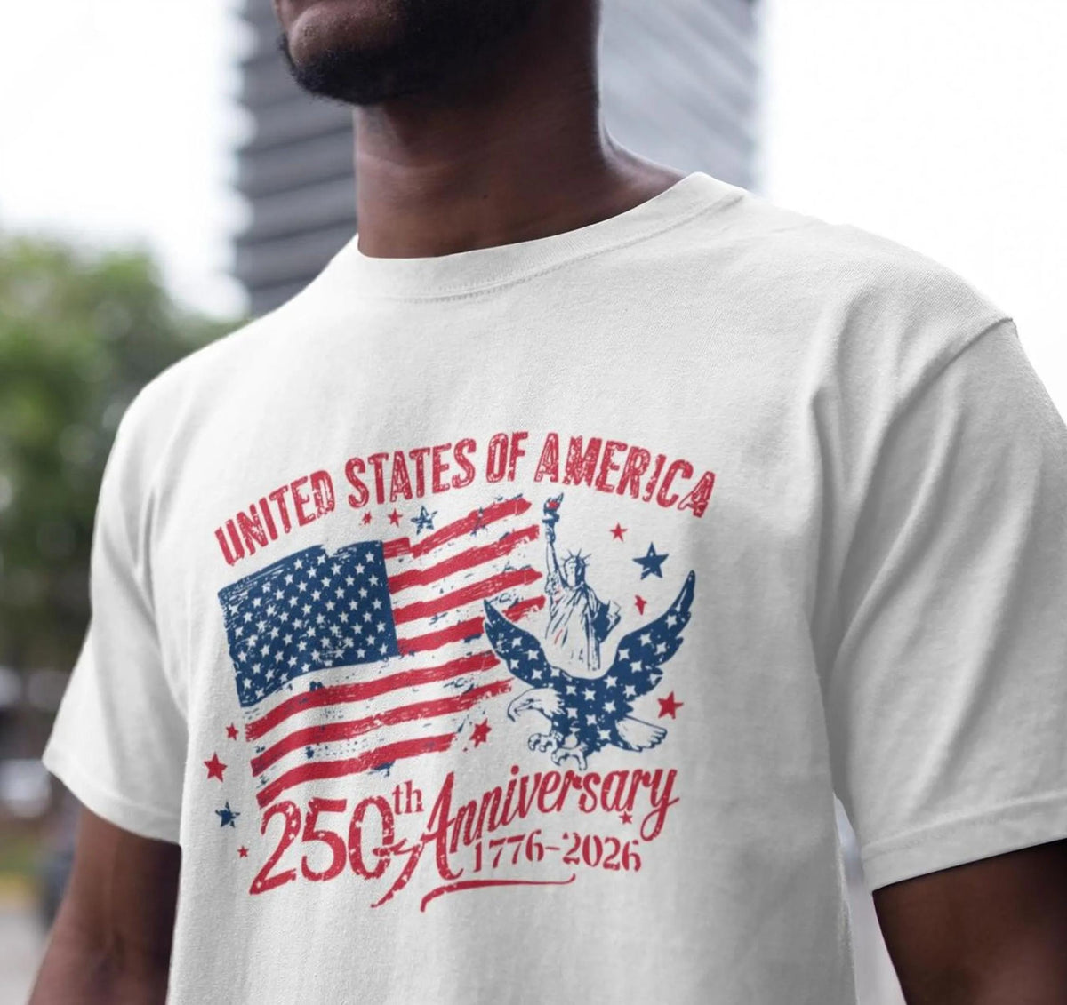 American Flag Shirt, July 4th Celebration Tee, USA 250th Anniversary