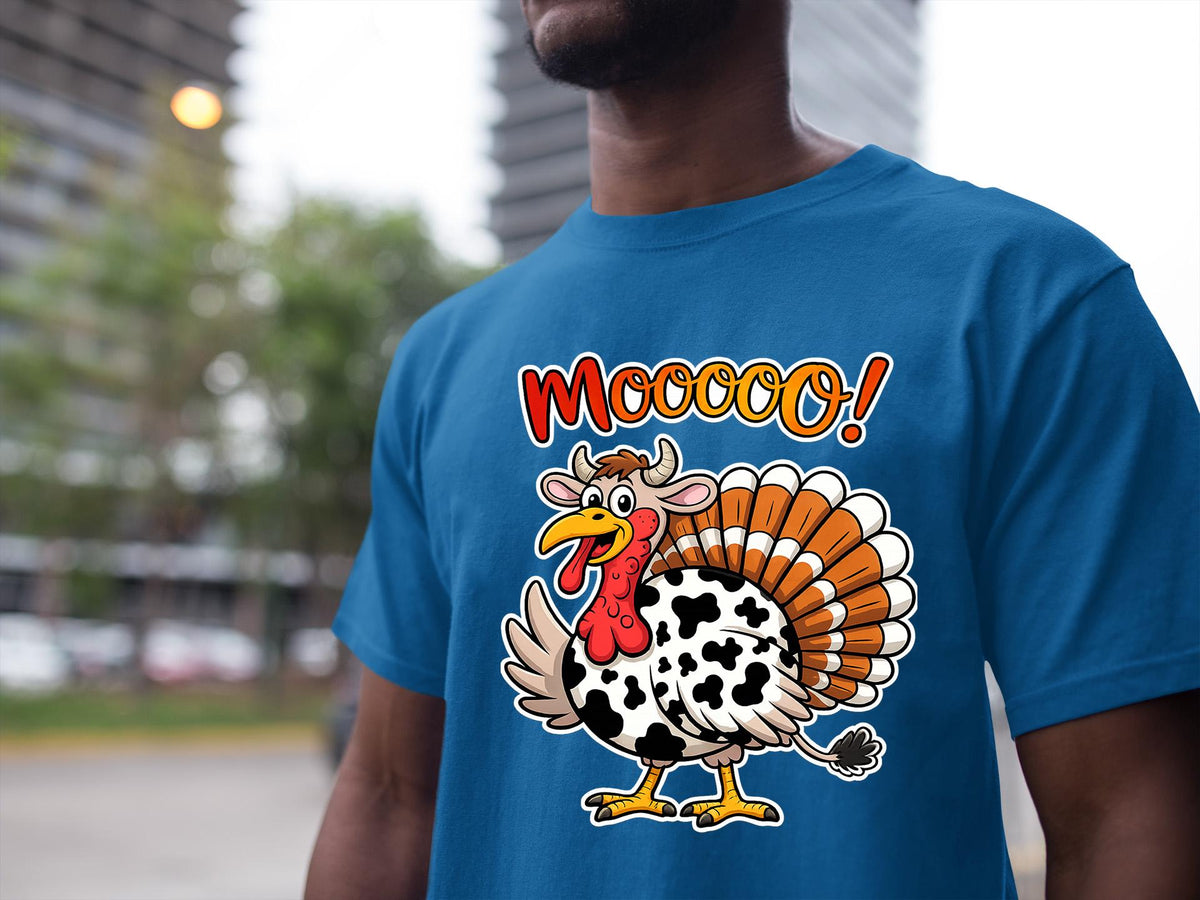 Comfort Colors® Thanksgiving Turkey Shirt, Funny Moo Turkey Tee, Fall Holiday Graphic Gift
