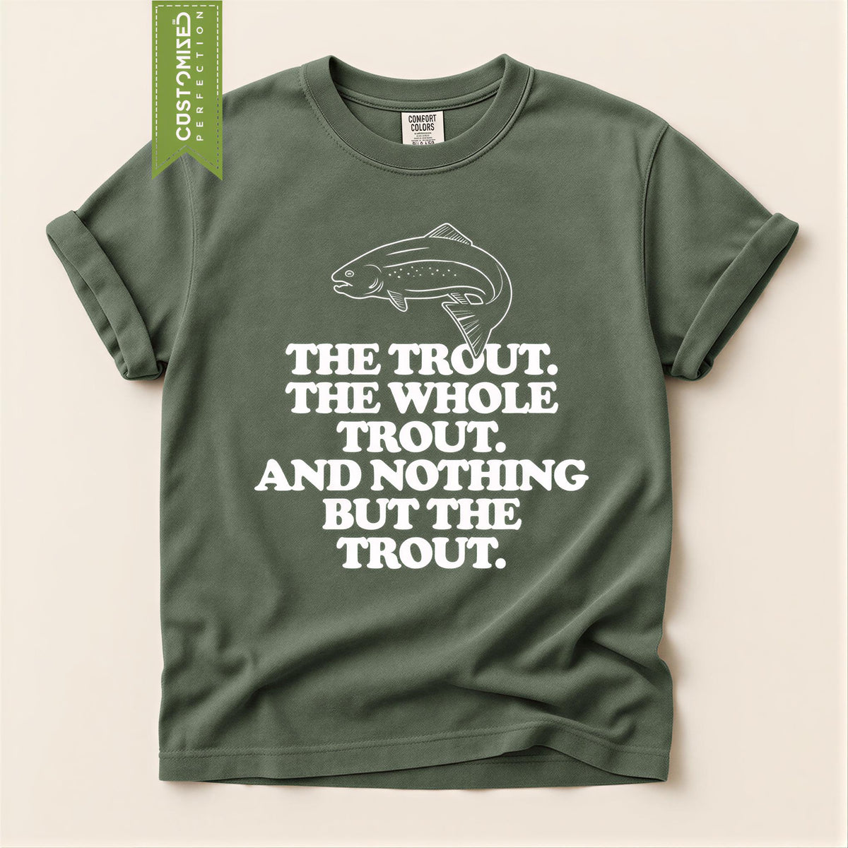 Funny Fishing T-Shirt: Humorous Trout Design for Anglers, Comfort Colors® Fishermen Gift Tee