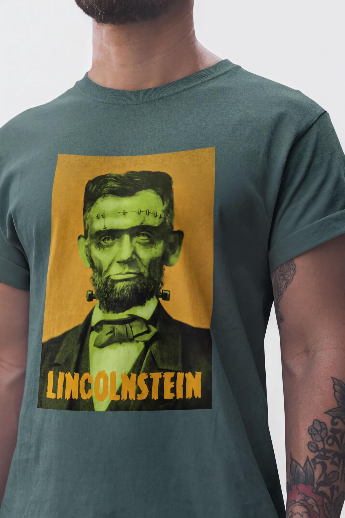 Comfort Colors® Frankenstein Halloween Graphic Tee, Scary Abraham Lincoln Top, The Monster Shirt