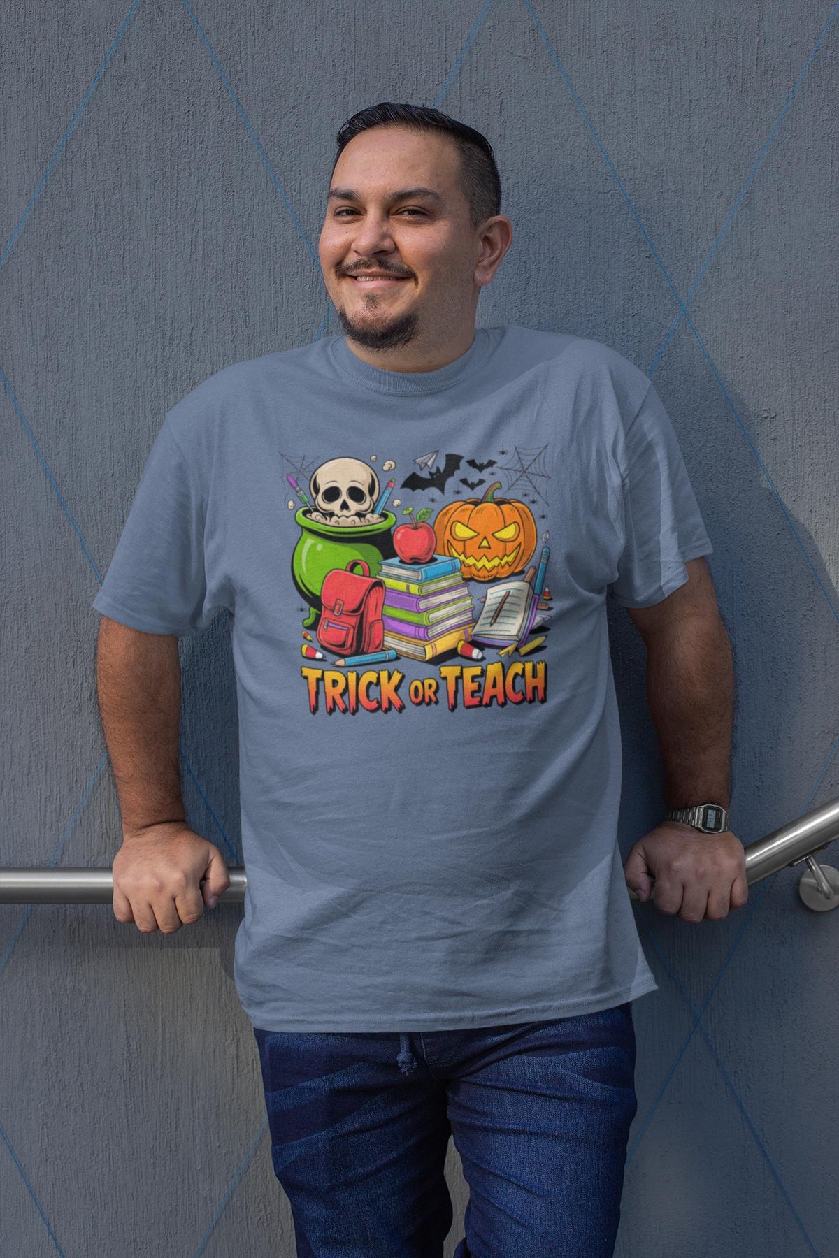Comfort Colors® Trick or Teach Shirt, Halloween Teacher Tee, Back to School top, Spooky Classroom Fall Educator Gift