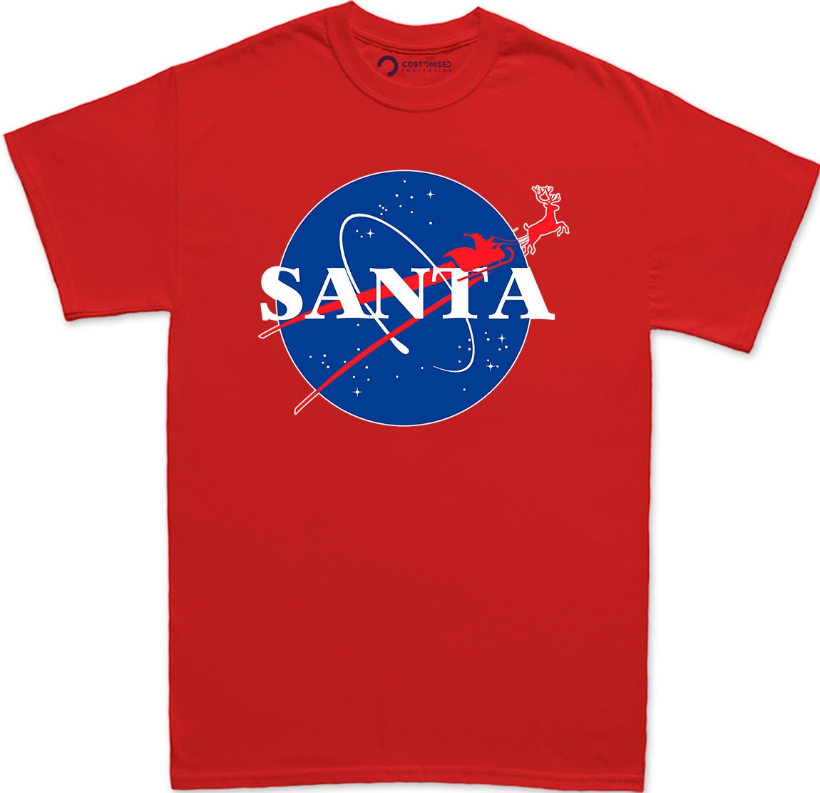 Funny Santa Space Shirt, Retro Christmas Family Tee
