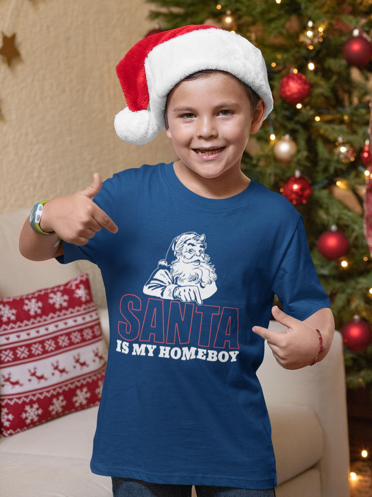 Comfort Colors® Santa Is My Homeboy Shirt, Funny Christmas Tee, Retro Santa Holiday Gift, Festive Graphic