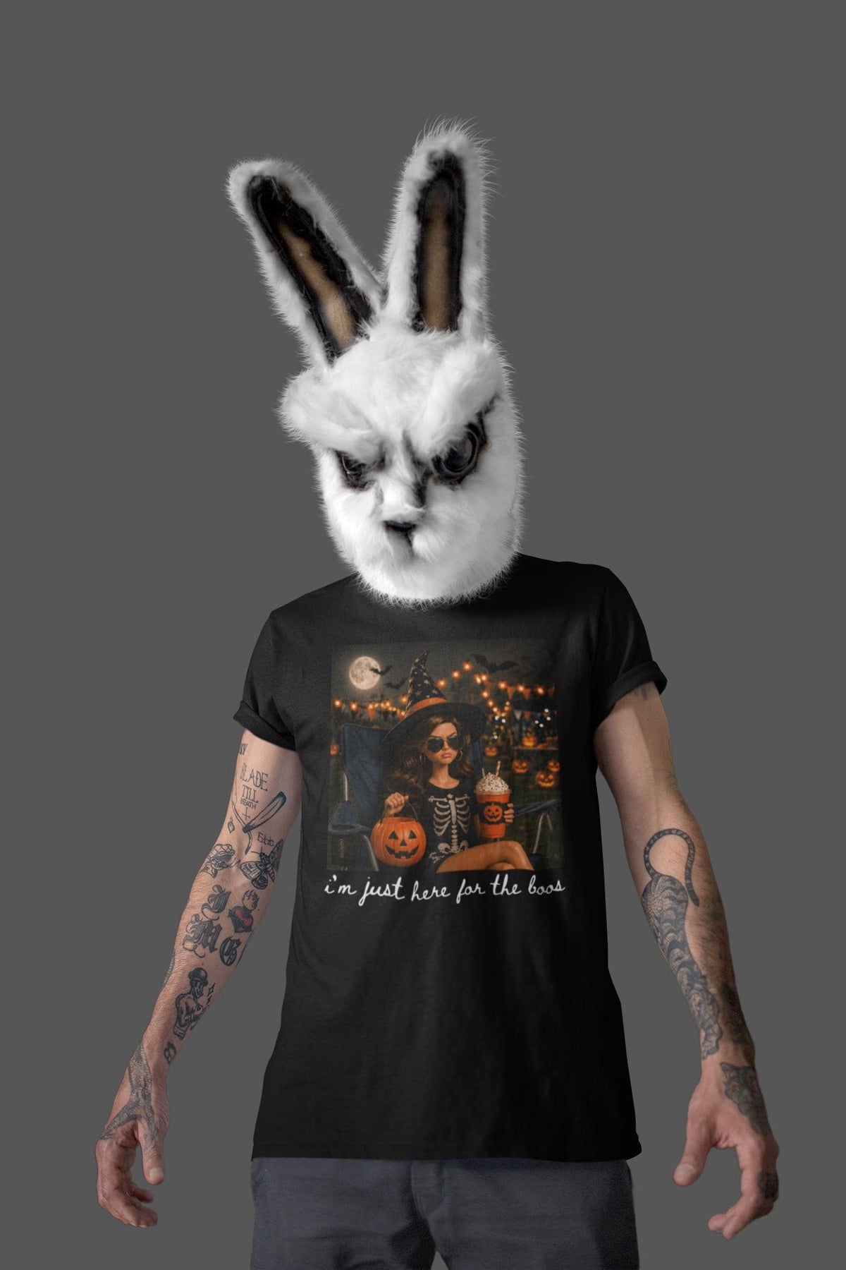 Comfort Colors® Pumpkin Spice Latte Doll Shirt, Halloween I'm Just Here for the Boos Graphic Tee, Spooky Season Fall Top