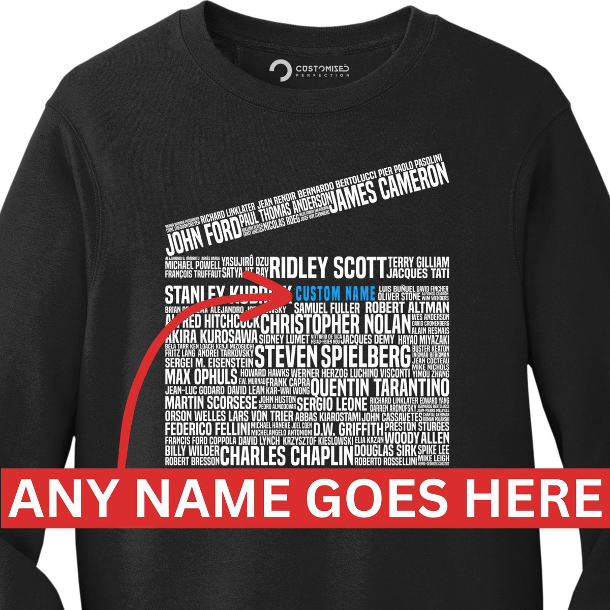 Movie Film Director Legends Clapperboard Tribute Sweatshirt, Movie Lover Gift, Film Student, Movie Buff, Custom Movie Sweater