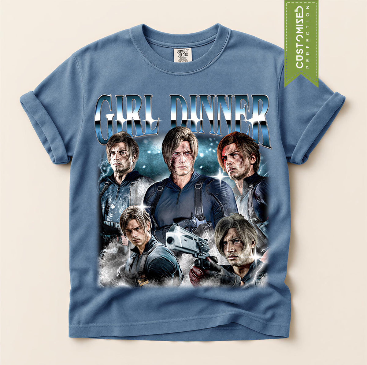 Comfort Colors® Girl Dinner Leon Kennedy T-Shirt, Resident Evil Tee, Requiem RE9 Fan Gift for Gamers