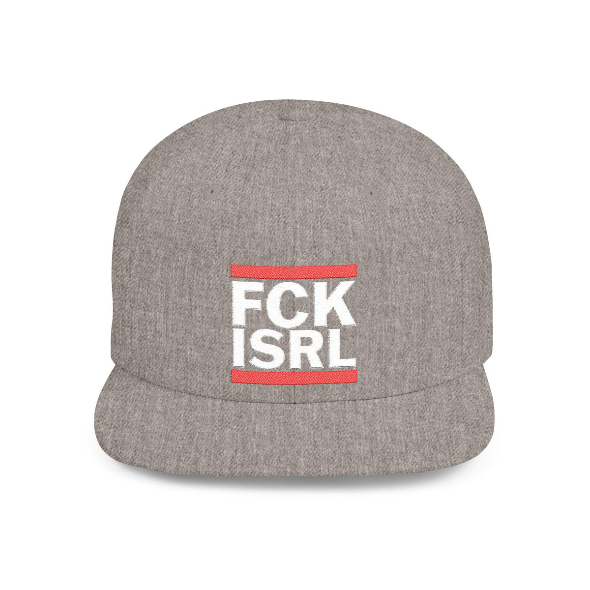 FCK ISRL Embroidered Flat Bill Cap, Anti War Hat, Pro Peace Yupoong® Cap, No More Wars