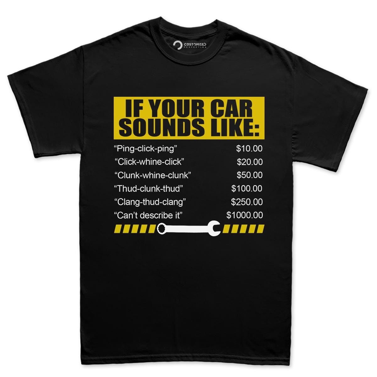 Funny Car Warning Signs Shirt - Graphic Unisex Auto Mechanic Tee