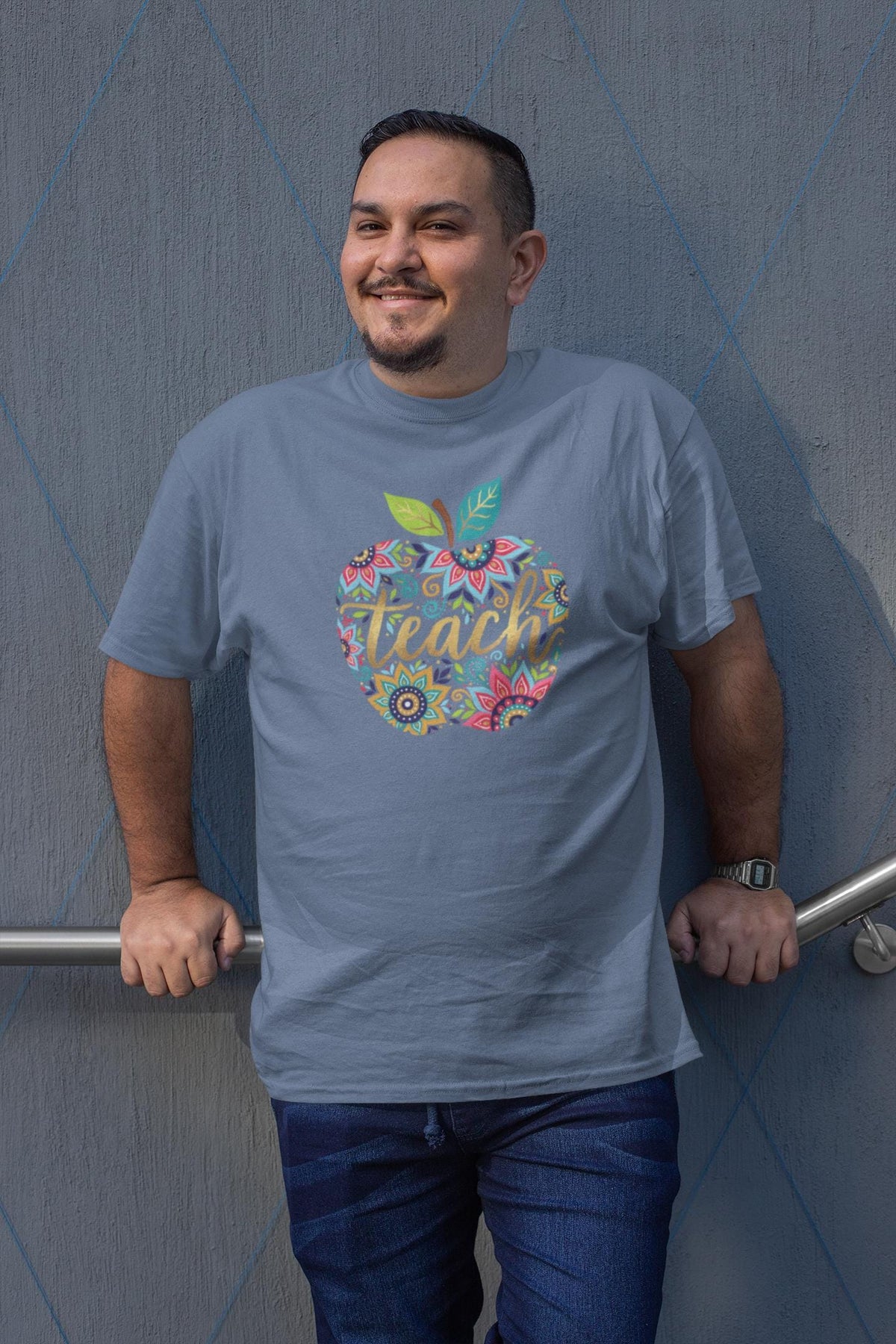 Comfort Colors® Floral Apple Teach Shirt, Back to School Top, Cute Boho Educator Tee
