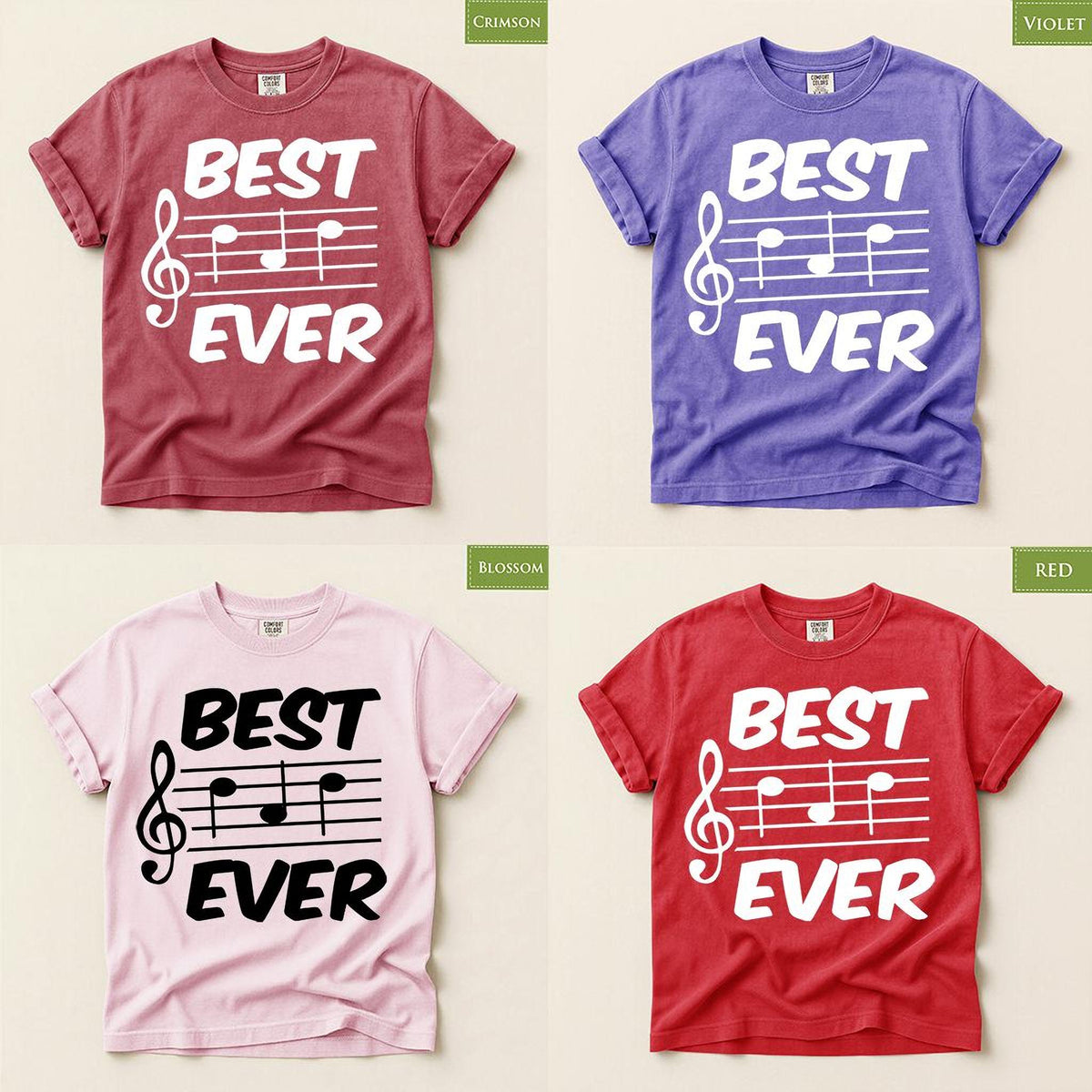 Mens Best Dad Ever Music Shirt, Comfort Colors® Musician Father Gift, Funny Papa Tee
