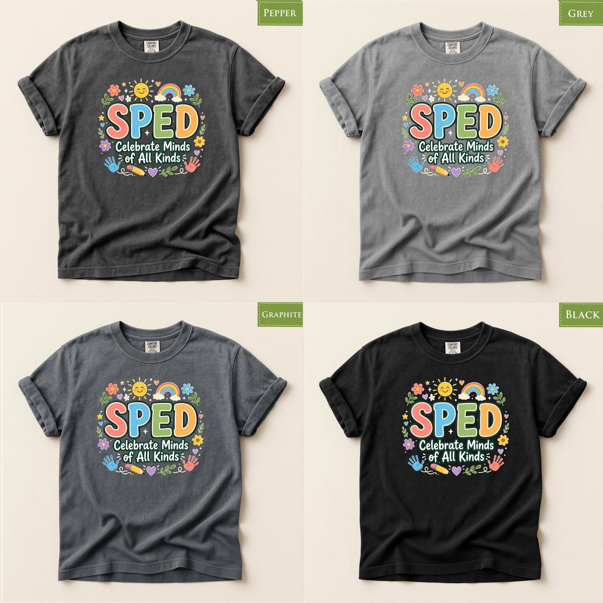 Comfort Colors® SPED Teacher Shirt, Celebrate Minds Tee, Special Education Appreciation Gift