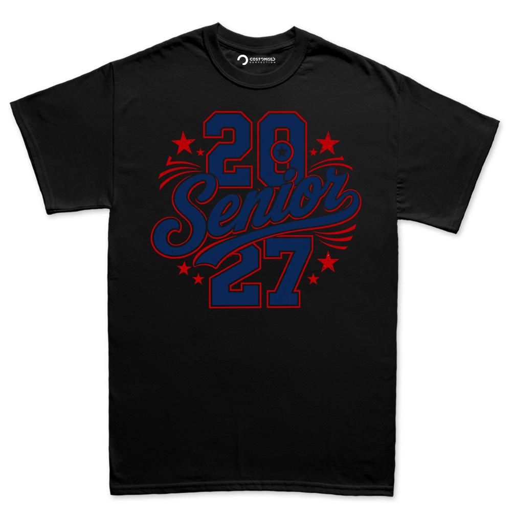 Patriotic Senior 2027 Shirt, Class of 2027 Script T-Shirt, Red White Blue Senior Hoodie, Americana Grad Sweatshirt, Stars Senior Tee Gift