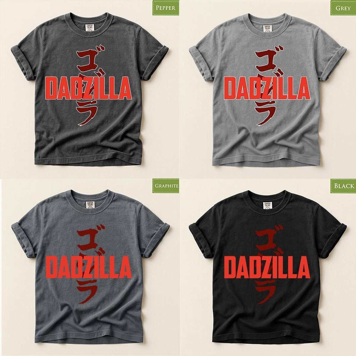 Dadzilla Fathers Day Shirt, Comfort Colors® Gift for Dad, Funny Tee for Papa