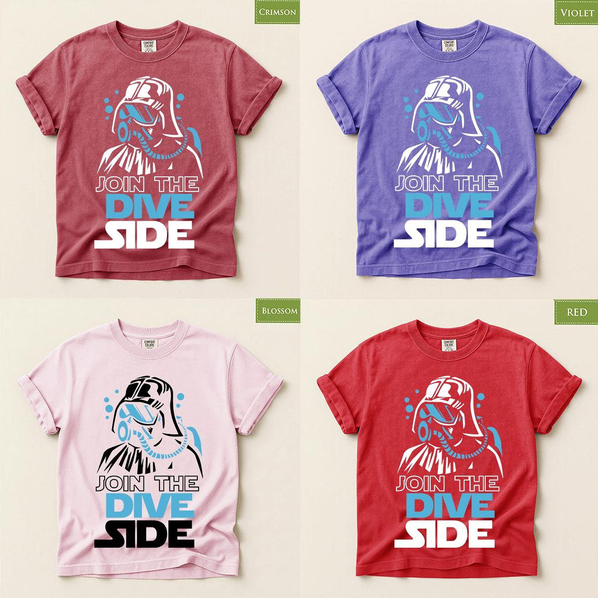 Comfort Colors® Scuba Diving T-Shirt, Join the Dive Dark Side Tee, Diver Gift